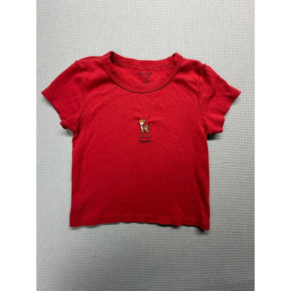 John Galt Brandy Melville Ashlyn Swiss Deer Crop Top
